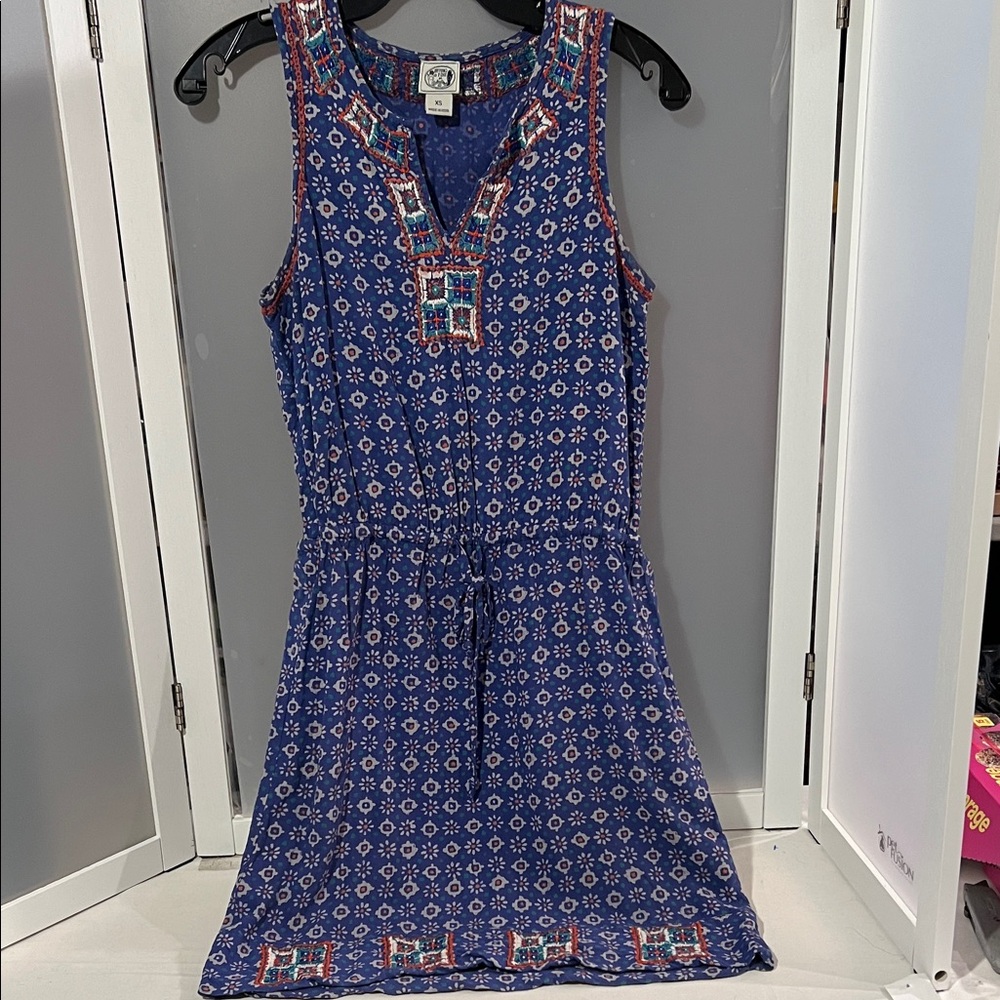 Irving fine XS sleeveless dress floral embroidered patchwork